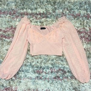 Pretty Little Thing pink bustier top worn once size US 4